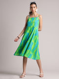 Zaccai Women's Lime Cambric Abstract Dress | Grocsy