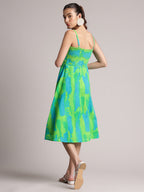 Zaccai Women's Lime Cambric Abstract Dress | Grocsy