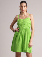 Zaccai Women's Lime Cambric Solid Dress | Grocsy