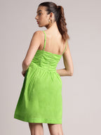 Zaccai Women's Lime Cambric Solid Dress | Grocsy
