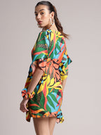 Zaccai Women's Black Muslin Tropical Dress | Grocsy