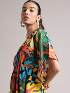Zaccai Women's Black Muslin Tropical Dress | Grocsy