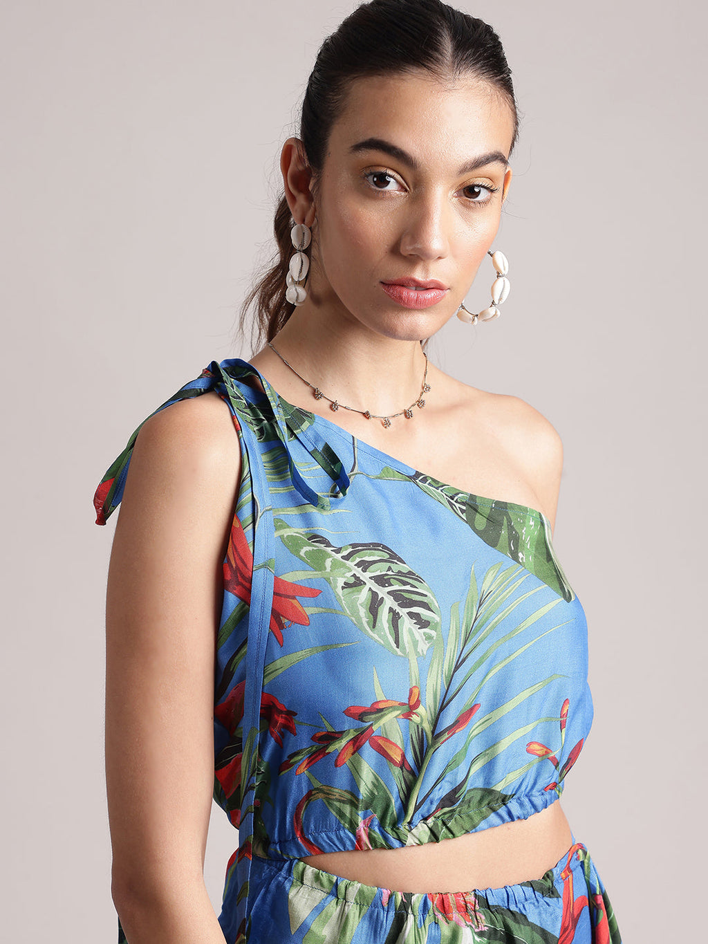 Zaccai Women's Blue Muslin Tropical Dress | Grocsy