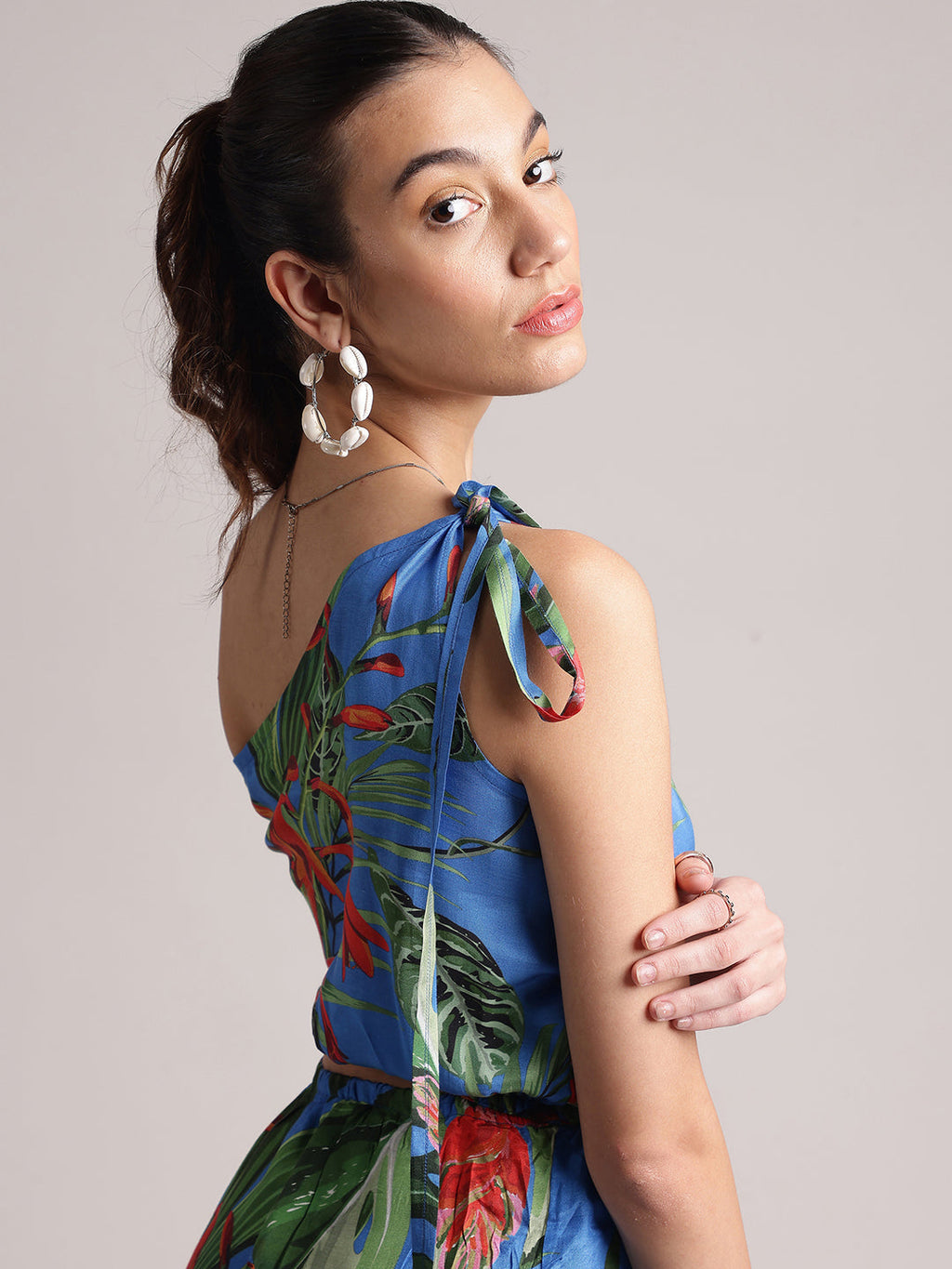 Zaccai Women's Blue Muslin Tropical Dress | Grocsy