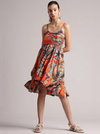 Zaccai Women's Red Muslin Tropical Dress | Grocsy