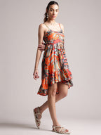 Zaccai Women's Red Muslin Tropical Dress | Grocsy