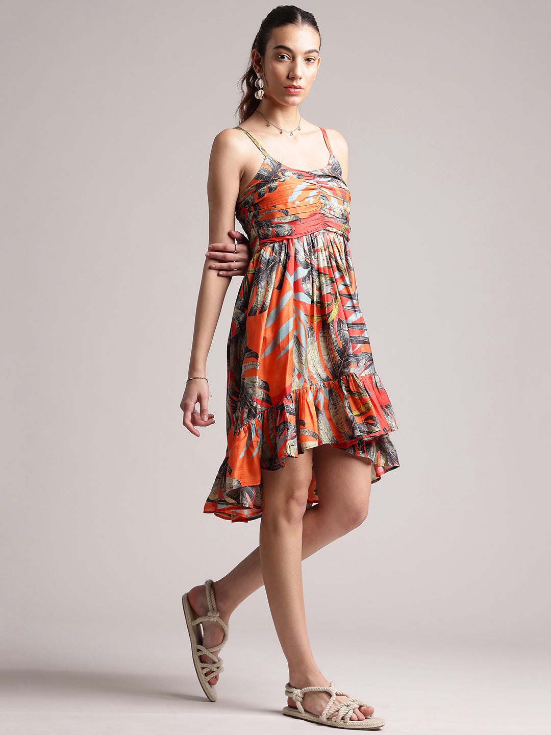 Zaccai Women's Red Muslin Tropical Dress | Grocsy