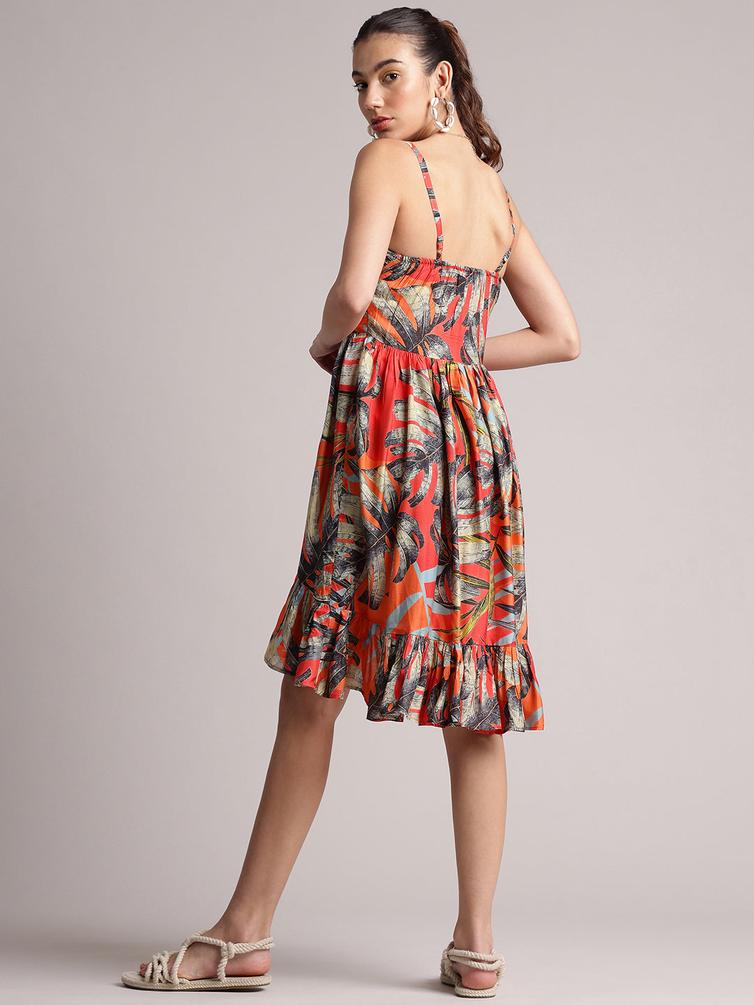 Zaccai Women's Red Muslin Tropical Dress | Grocsy