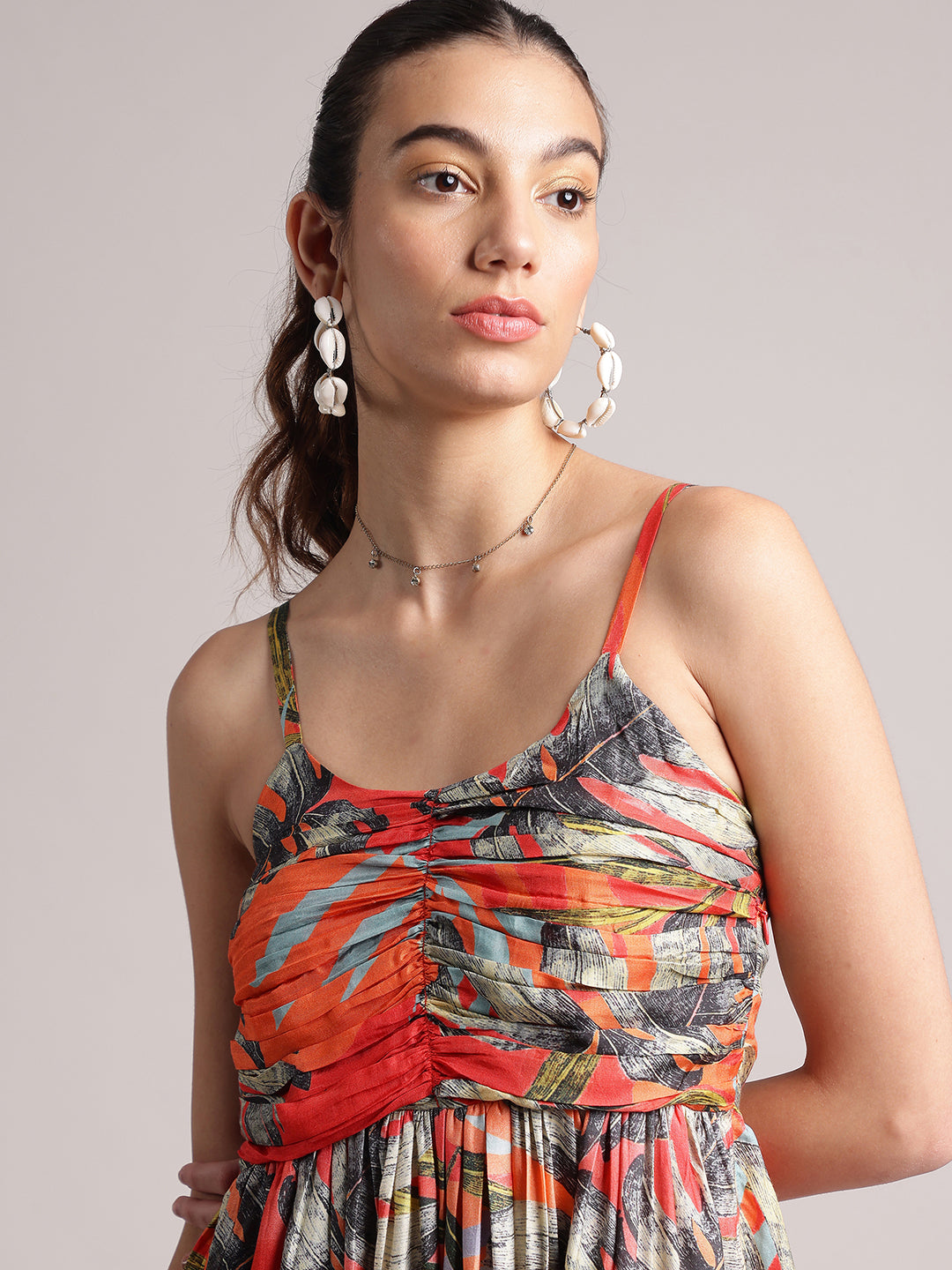 Zaccai Women's Red Muslin Tropical Dress | Grocsy