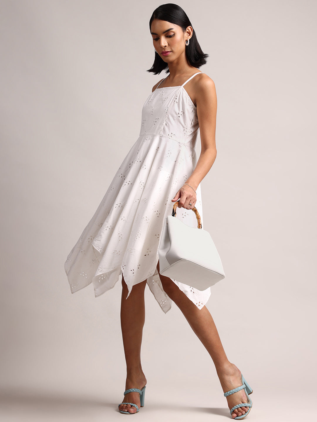 Zaccai Women's White Cambric Schiffli Dress | Grocsy