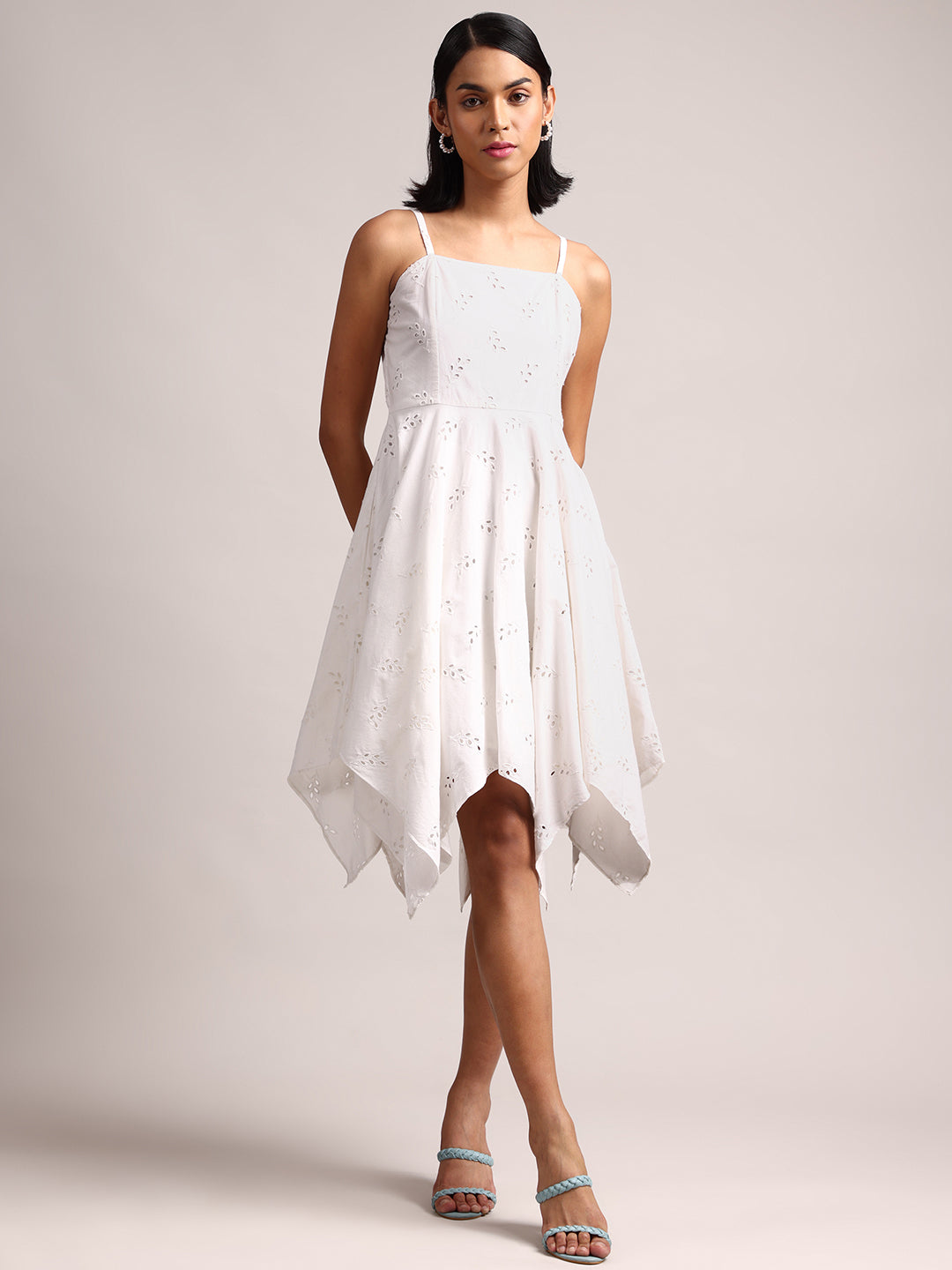 Zaccai Women's White Cambric Schiffli Dress | Grocsy