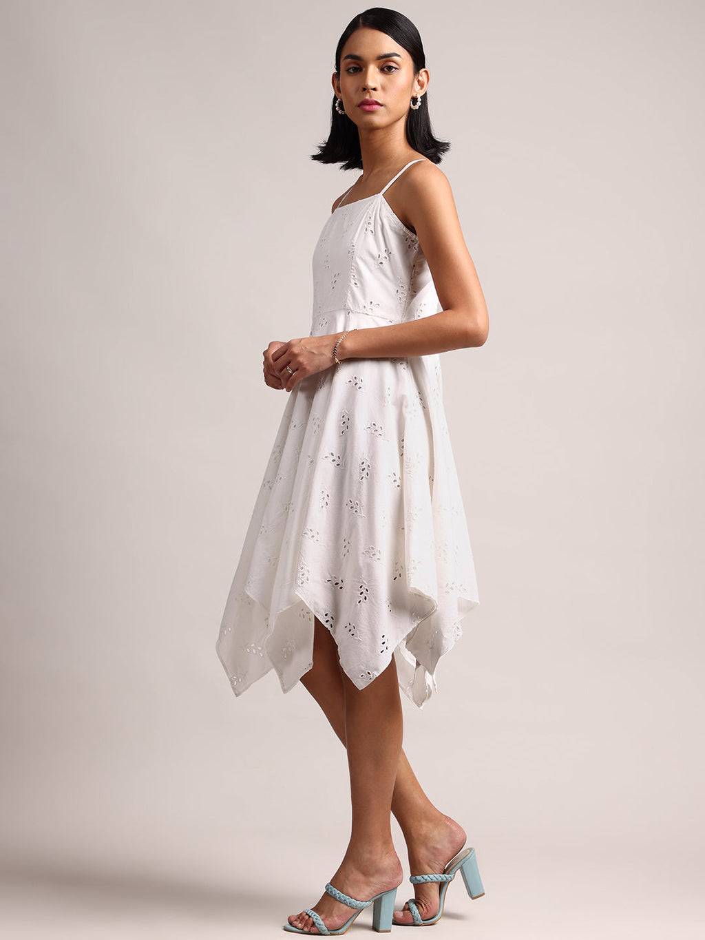 Zaccai Women's White Cambric Schiffli Dress | Grocsy