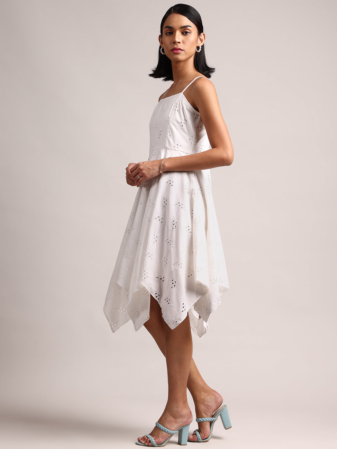 Zaccai Women's White Cambric Schiffli Dress | Grocsy