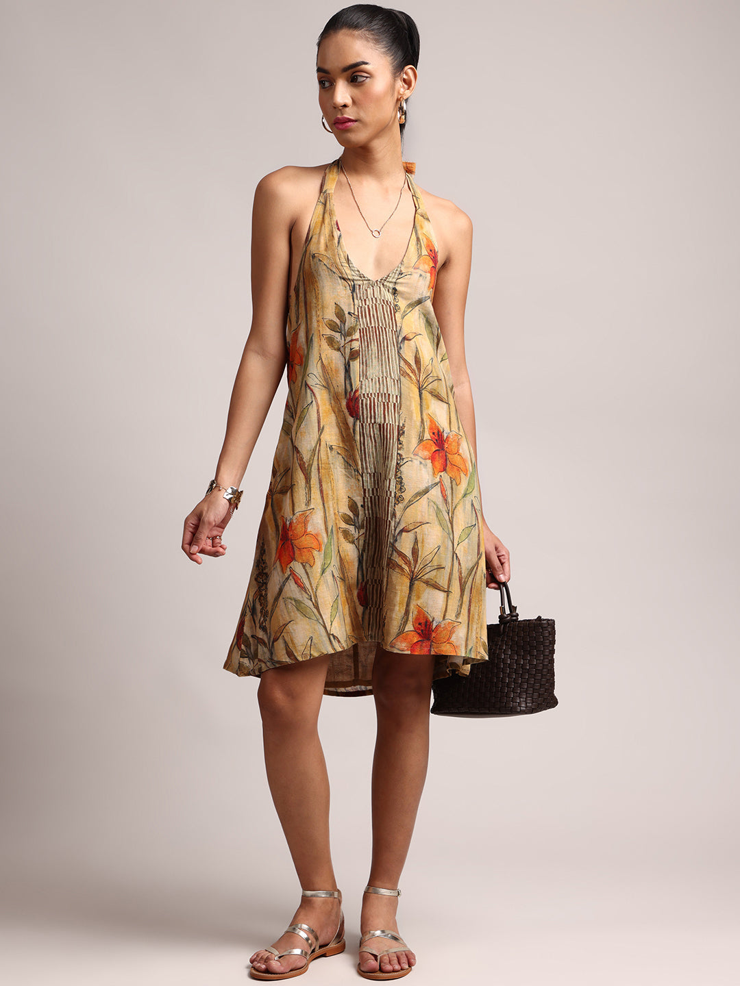 Zaccai Women's Multi Cotton Linen Floral Dress | Grocsy