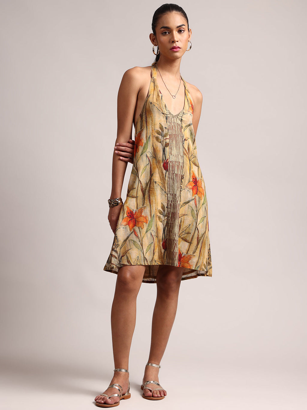 Zaccai Women's Multi Cotton Linen Floral Dress | Grocsy