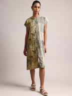 Zaccai Women's Green Linen Floral Dress | Grocsy