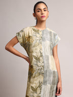 Zaccai Women's Green Linen Floral Dress | Grocsy