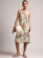 Zaccai Women's Yellow Linen Floral Dress | Grocsy