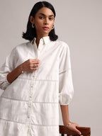 Zaccai Women's White Cambric Schiffli Dress | Grocsy