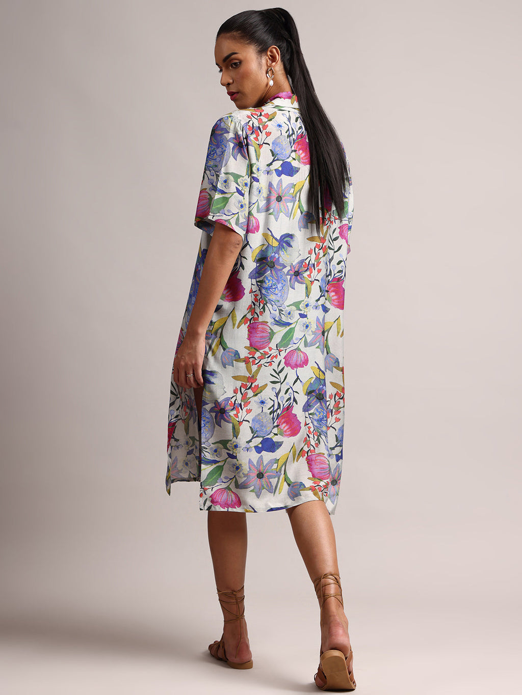 Zaccai Women's Multicolor Muslin Tropical Shrug | Grocsy