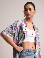 Zaccai Women's Multicolor Muslin Tropical Shrug | Grocsy