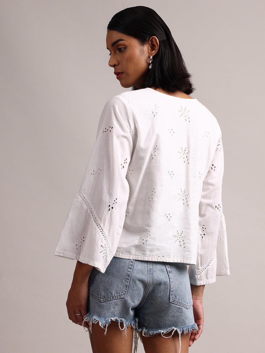 Zaccai Women's White Cambric Schiffli Top | Grocsy