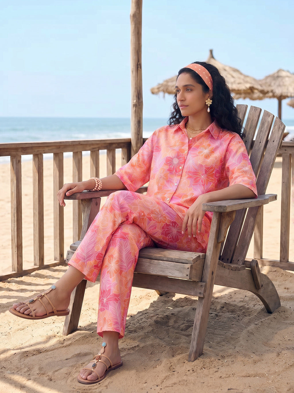 Janasya Multi Straight Cotton Pant Co-ord Sets | Grocsy