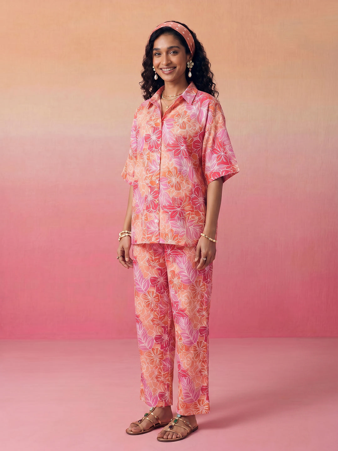 Janasya Multi Straight Cotton Pant Co-ord Sets | Grocsy