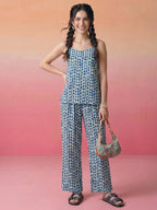 Janasya Off White Straight Cotton Pant Co-ord Sets | Grocsy