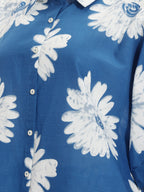 Janasya Blue Straight Cotton Pant Co-ord Sets | Grocsy