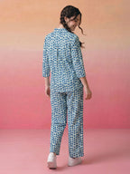 Janasya Off White Straight Cotton Pant Co-ord Sets | Grocsy
