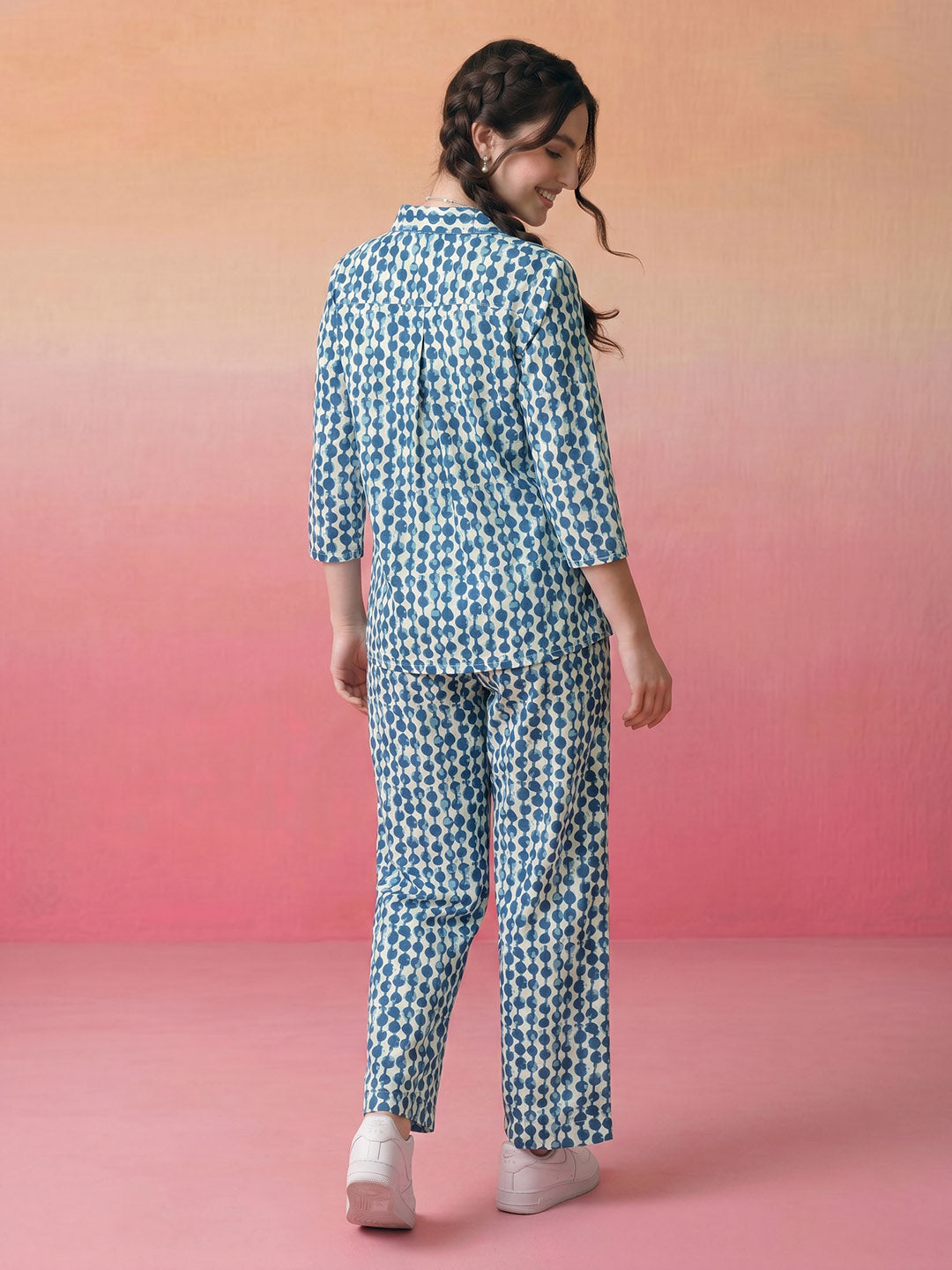Janasya Off White Straight Cotton Pant Co-ord Sets | Grocsy