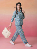 Janasya Off White Straight Cotton Pant Co-ord Sets | Grocsy