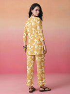 Janasya Mustard Straight Rayon Blend Pant Co-ord Sets | Grocsy