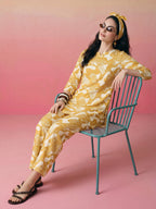 Janasya Mustard Straight Rayon Blend Pant Co-ord Sets | Grocsy