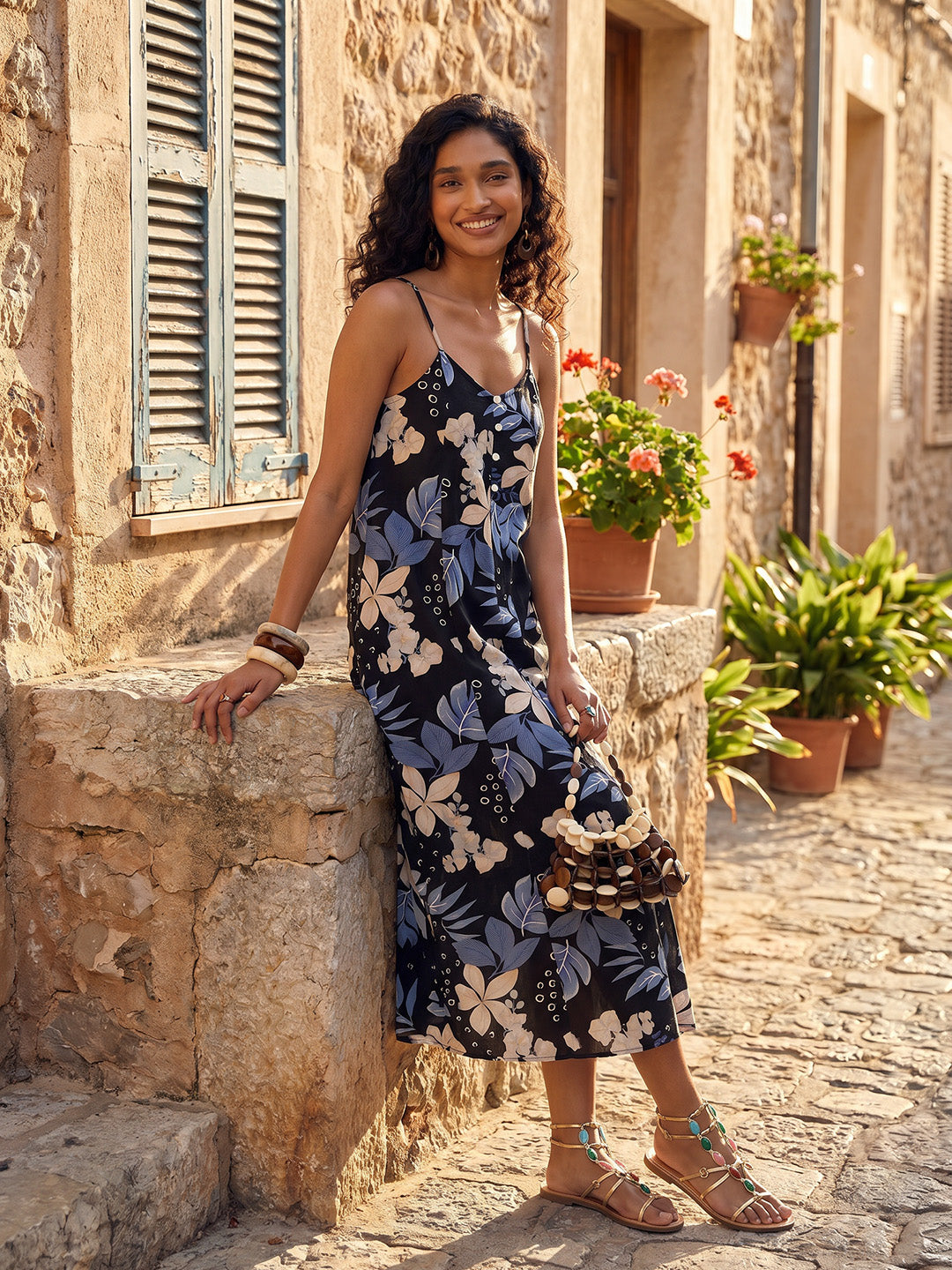 Janasya Black A-Line Cotton Dress | Grocsy