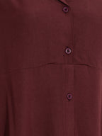 Janasya Brown A-Line Rayon Dress | Grocsy