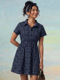 Janasya Black Fit & Flare Cotton Dress | Grocsy