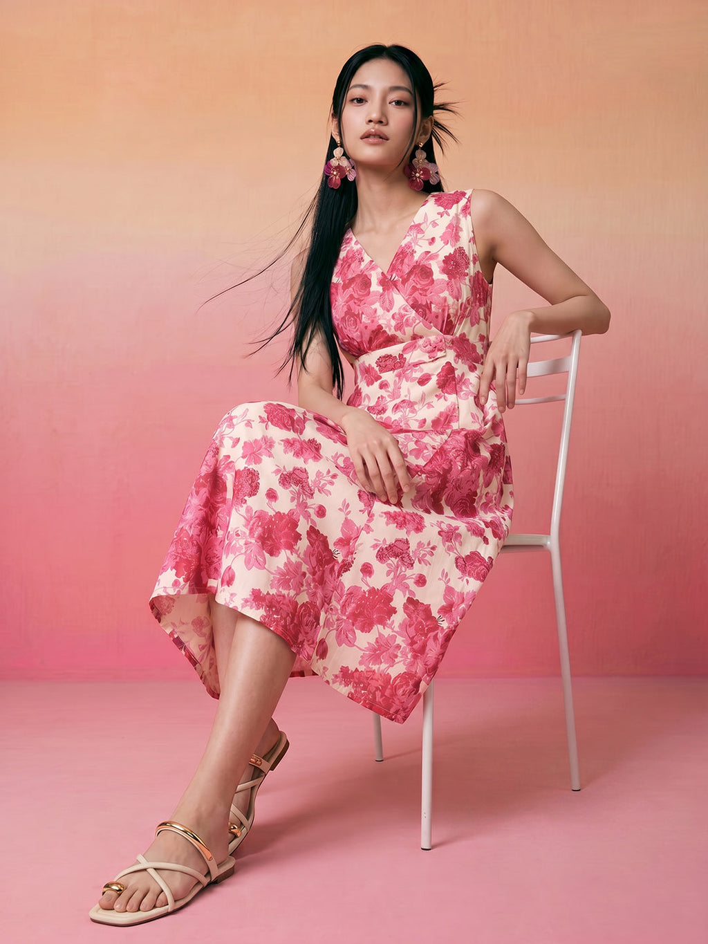 Janasya Cream A-Line Cotton Dress | Grocsy
