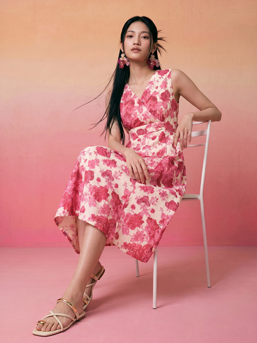 Janasya Cream A-Line Cotton Dress | Grocsy