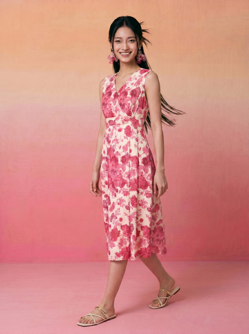 Janasya Cream A-Line Cotton Dress | Grocsy