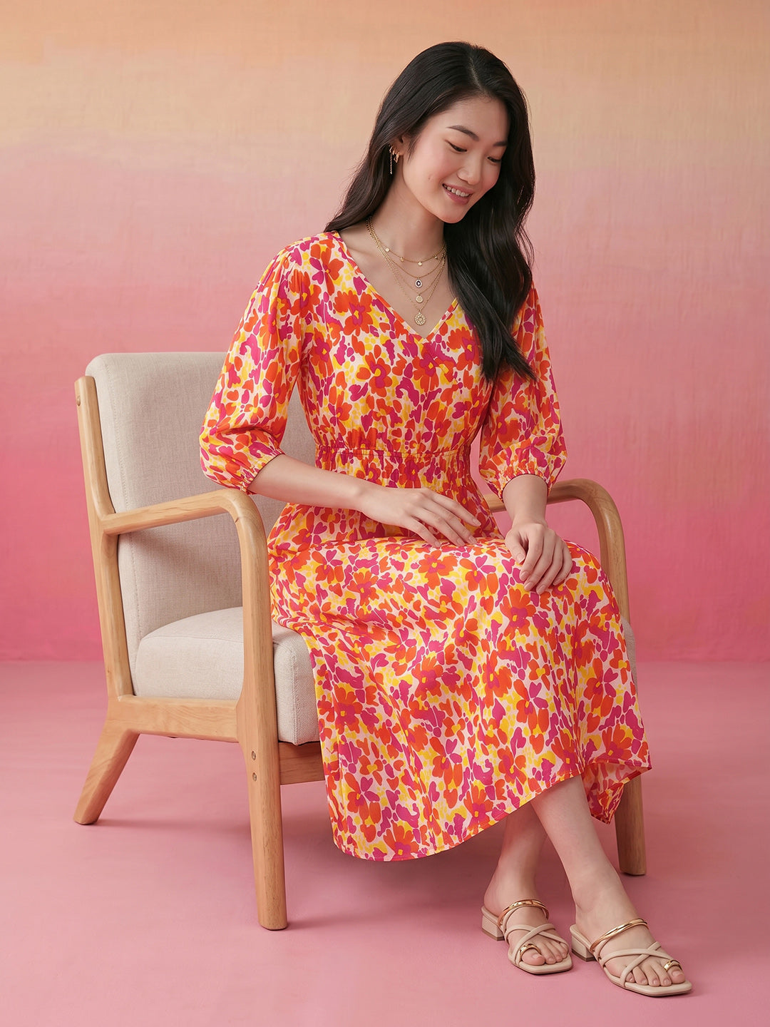 Janasya Multi Fit & Flare Cotton Dress | Grocsy