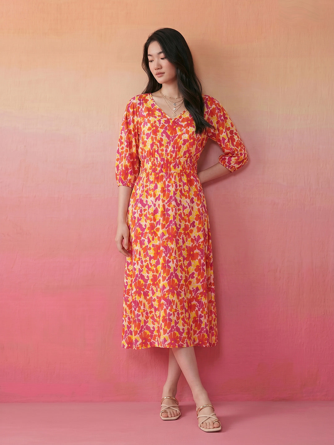 Janasya Multi Fit & Flare Cotton Dress | Grocsy