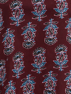 Janasya Wine Straight Cotton Kurta | Grocsy