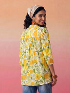 Janasya Multi A-Line Cotton Top | Grocsy