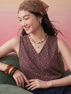 Janasya Maroon A-Line Cotton Top | Grocsy