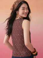 Janasya Maroon A-Line Cotton Top | Grocsy
