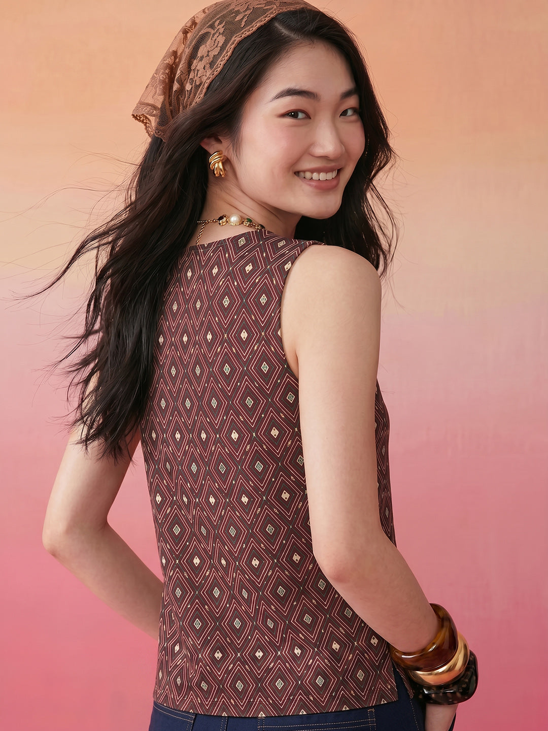 Janasya Maroon A-Line Cotton Top | Grocsy