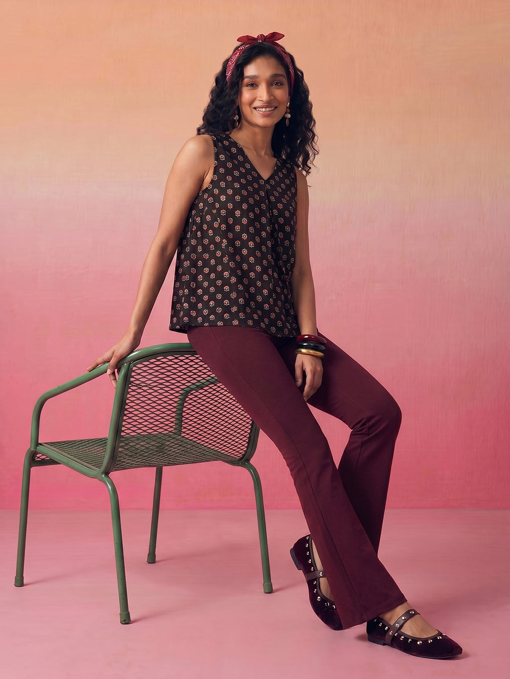 Janasya Black A-Line Cotton Top | Grocsy