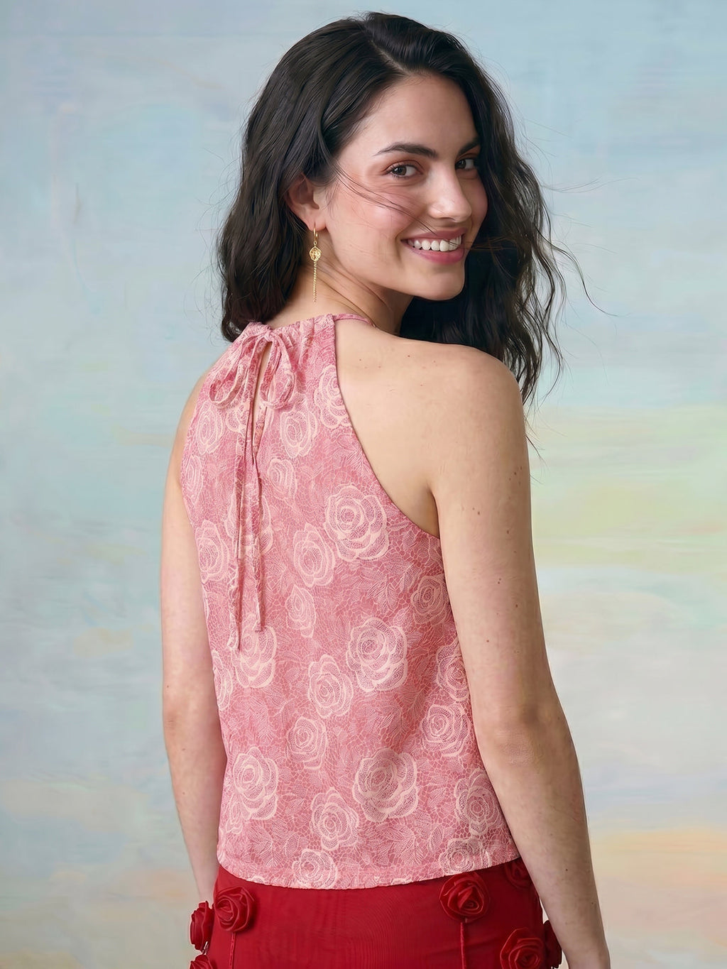 Janasya Pink A-Line Cotton Top | Grocsy